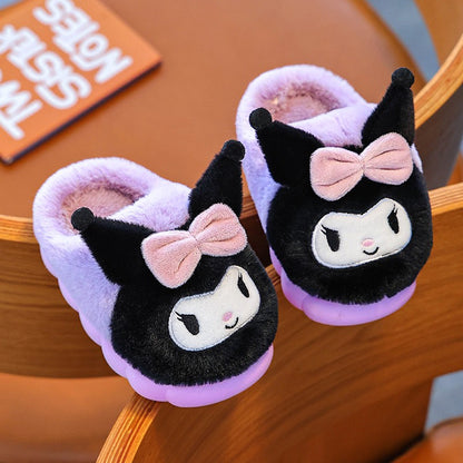 Lovely Cottonslippers Popular Design Cartoon Cottom Shoes Children's Fashion Cute Fall Winter Warmth Plush Slippers Girls Shoes