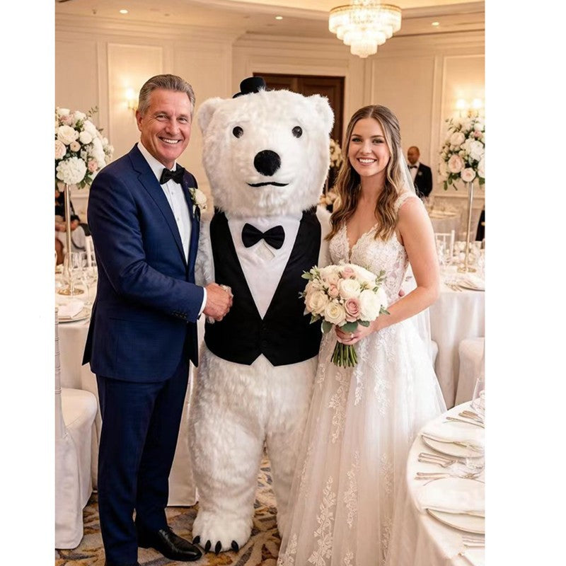 Giant inflatable cartoon doll costume, polar bear inflatable costume, funny street mascot, Halloween party, commercial role-play