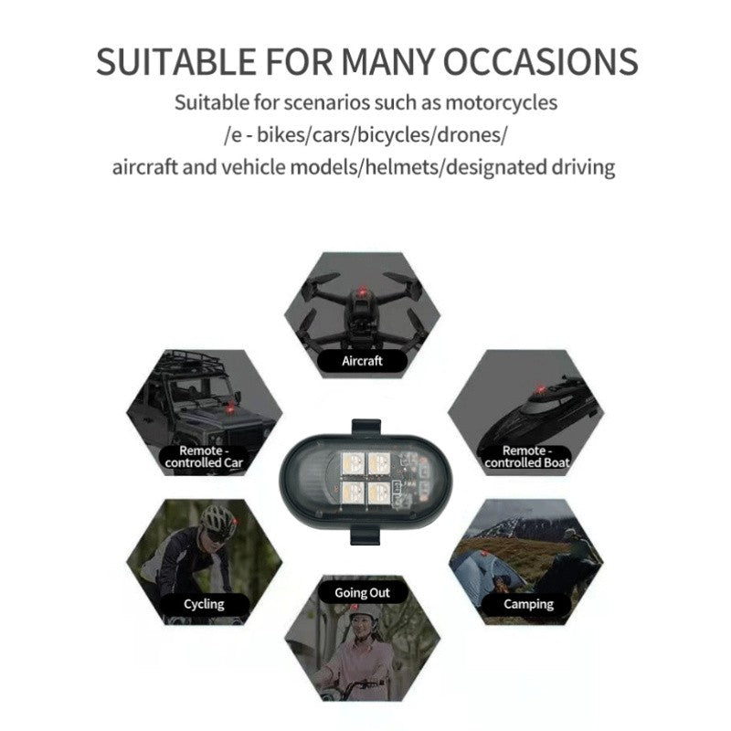 2/4/6pcs Wireless Remote Control LED Strobe Light for Car Auto Motorcycle Bike Drone Scooter Anti-collision Warning Lamp Flash