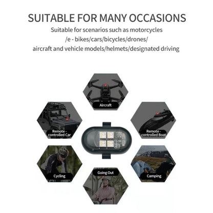 2/4/6pcs Wireless Remote Control LED Strobe Light for Car Auto Motorcycle Bike Drone Scooter Anti-collision Warning Lamp Flash