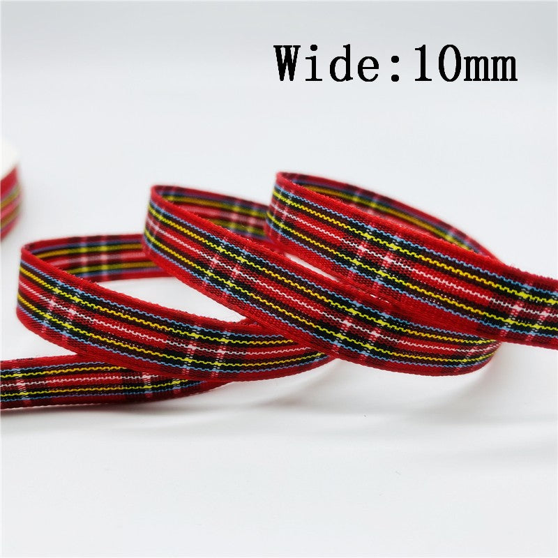 5yards/Lot 10mm 25mm Plaid Ribbon Christmas Decor Ribbon For Handmade Design Christmas Decoration DIY Gift Wrapping