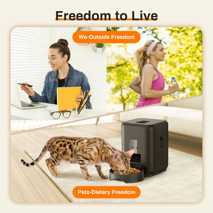 Comedouro Automático Inteligente para Gatos e Cães Máquina de Ração Lenta com Dosador Automático Temporizado e Quantitativo Tigela para Gatos e Cães