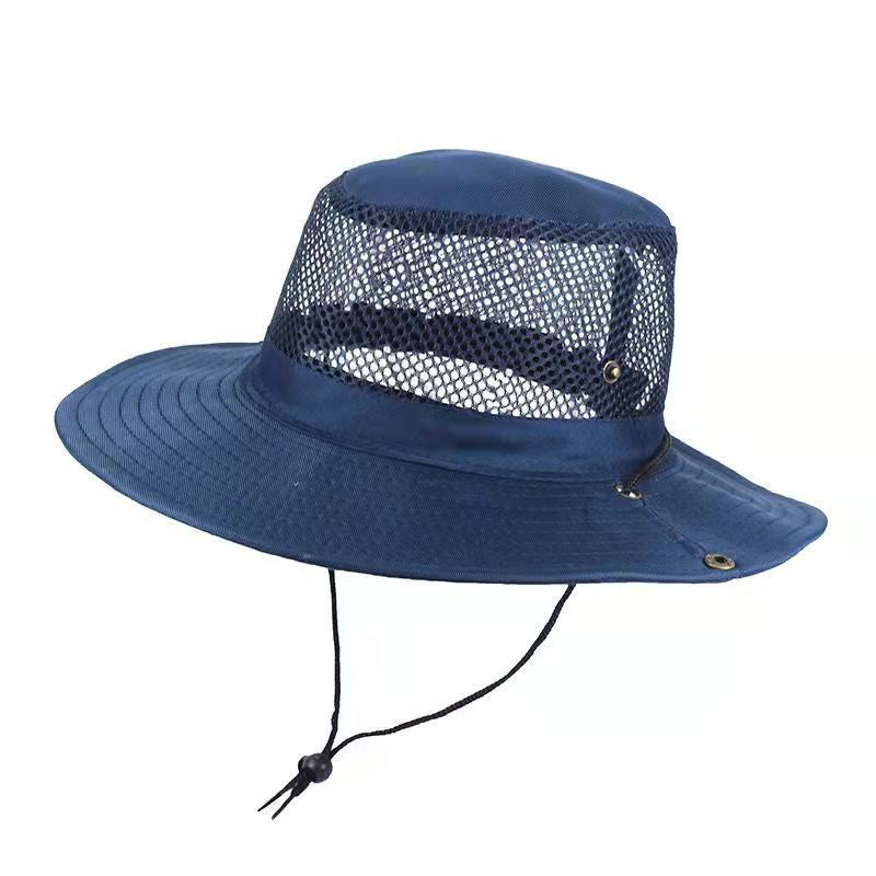 Foldable Mesh Sun Hat for Men Summer Anti-UV Protection Camping Hiking Mountaineering Cap Outdoor Wide Brim Male Fisherman Hats