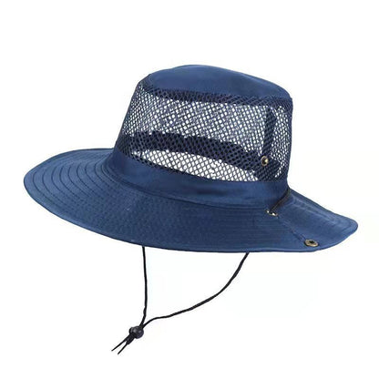 Foldable Mesh Sun Hat for Men Summer Anti-UV Protection Camping Hiking Mountaineering Cap Outdoor Wide Brim Male Fisherman Hats