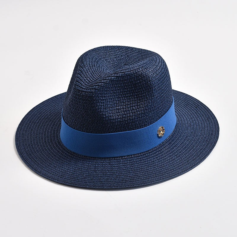 Summer Straw Hats for Women Men Panama Travel Beach Sun Hat Ribbon Decoration Elegant Luxury Jazz Hat