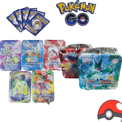 Hot 41/42/48/68/118/210 Caixa de Ferro Pok é mon Pikachu Trading Game Card PTCG Mewtwo Sylveen Série de Brinquedos Anime Battle Card