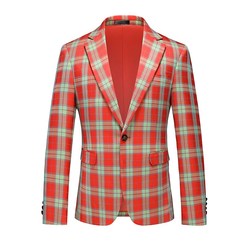 Single Breasted Plaid Suit Men's Clothing Fashion Simple Men Business Social Wedding Party Tuxedo Dress Blazers Jacket