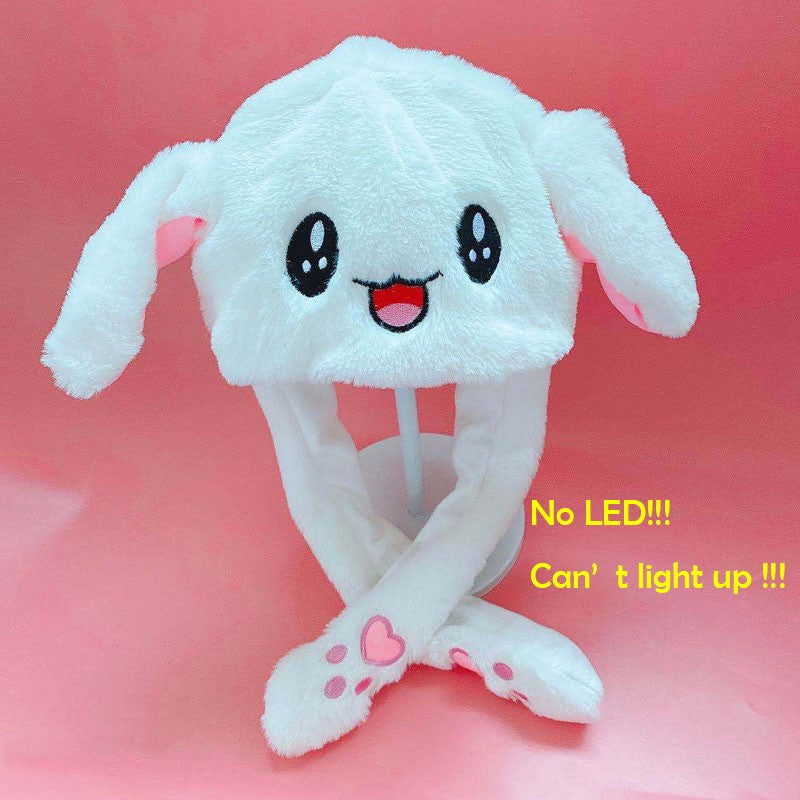 LED Plush Rabbit Hats Glowing Bunny Ears Hat With Moving Ears Cute Spring Cap Adult Children Funny Gift Cosplay Costume