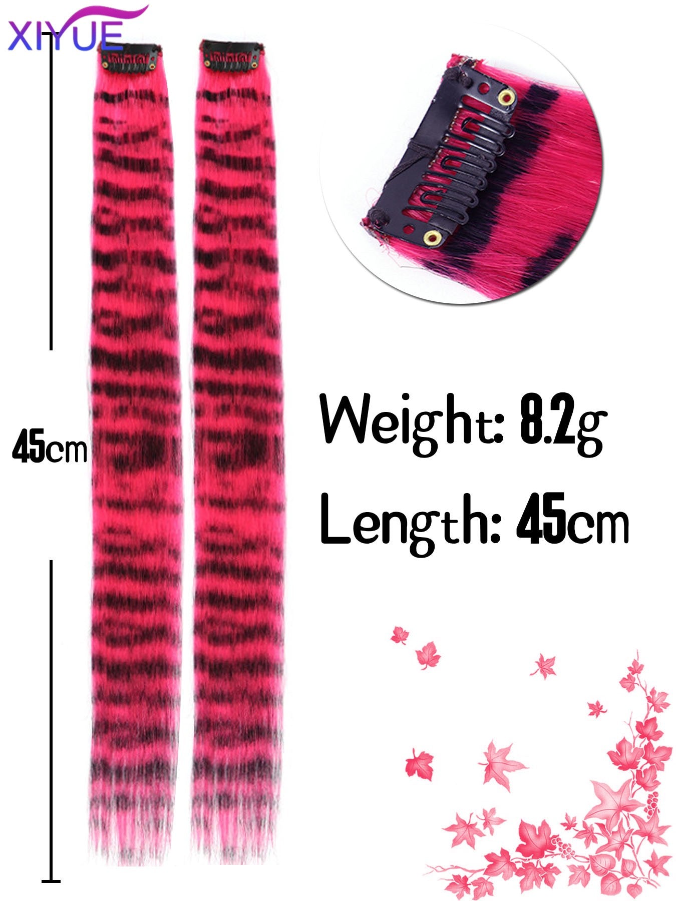 Synthetic One Card Hair Extension Wig Hair For Women Long Straight Clip-in Colored Zebra Line Feather Hair Extensions Fake Hair