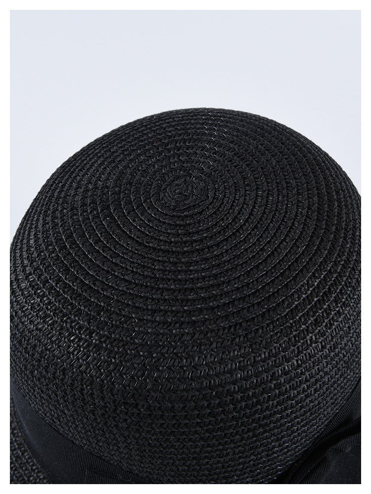 USPOP Novas chapéus de sol femininos moda laço chapéu de palha casual verão aba larga chapéu de praia feminino chapéu de verão