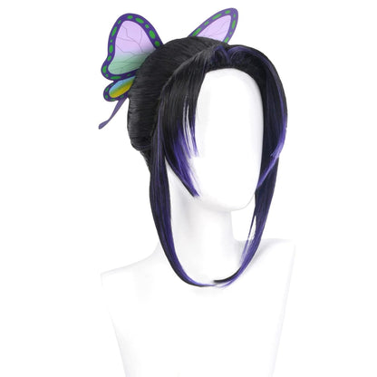 Anime Demon Slayer Kochou Shinobu Cosplay Kimetsu No Yaiba Uniforme Kochou Perucas Sintéticas Cabelos Halloween
