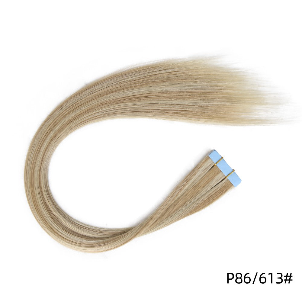 Tape In Hair Extensions Synthetic Hair 10Pcs 20Inch Long Straight Skin Weft Straight Seamless Hair Invisible Tape In Hairpiece