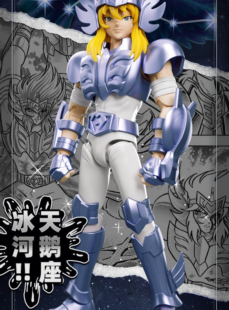 Em Estoque blokees originais Saint Seiya Champion Series Conjunto de Bonecos de Ação Camus Hyoga Boneco de Anime Colecionável Montado Presente de Natal