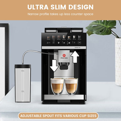 Máquina de Café Expresso Automática Mcilpoog M3 – Espumador e Reservatório de Leite Integrados, 7 Variedades de Café, Tela Sensível ao Toque