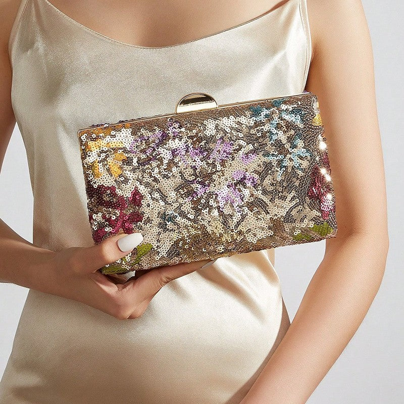 Women's Bag Trend 2025 New Chinese Style Embroidery Glitter Sequins Evening Bag Luxury Designer Clutch Bag Wedding Banquet Dress