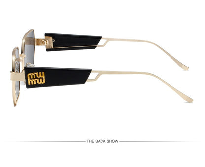 Metal Rectangle Sunglasses Women Fashion High Quality Frame Glasses Vintage Brand Designer Eyewear UV400