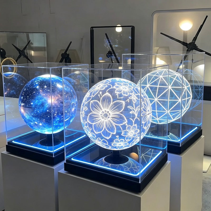 Custom 3D Hologram Spinning Sphere LED Display 360° Rotating Led Lightbox Advertising Light Box for Business Shop Showroom Bar