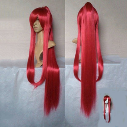 HAIRJOY Perucas sintéticas de cosplay de cabelo longo rabo de cavalo preto roxo vermelho cinza de fibra de alta temperatura