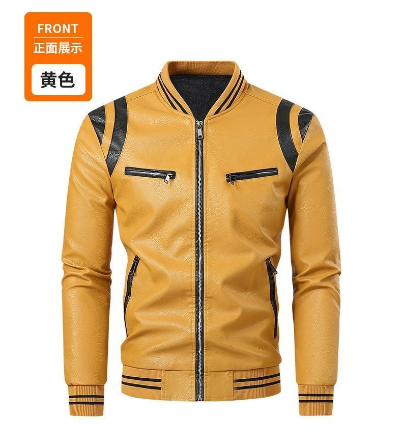 Spring and Autumn New Fashion Trend Retro Motorcycle PU Leather Jacket Men's Casual Loose Sports Large Size High Quality Coat
