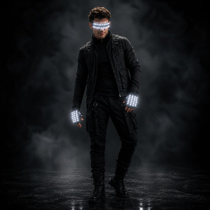 LED Glowing Gloves with Fluorescent Show, Creative Personality, Halloween, Christmas, Stage, DJ Singer, Performing, Personality