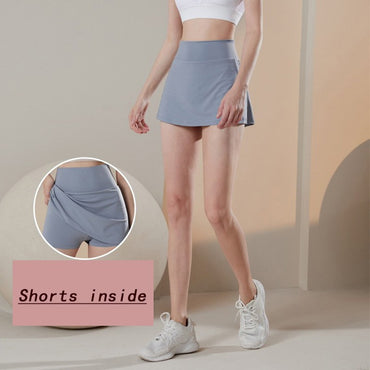 Summer High Waist Sports Short Skirt Lined Shorts Fitness Yoga Quick Dry Running