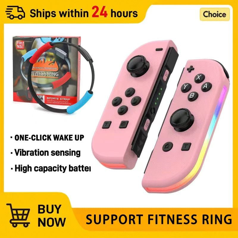 Wireless Switch L/R Controllers Hall Joystick RGB Colorful Light BT 5.3 Wake Up Six-Axis Vibrating Joypad For Switch/Lite/Oled