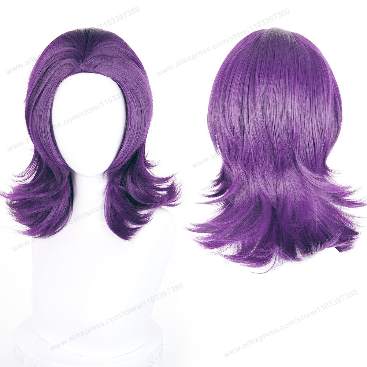 Anime 45cm Universal Cosplay Wig with Enlarged Scalp Free Parting Black White Yellow Man Women Heat Resistant Synthetic Hair