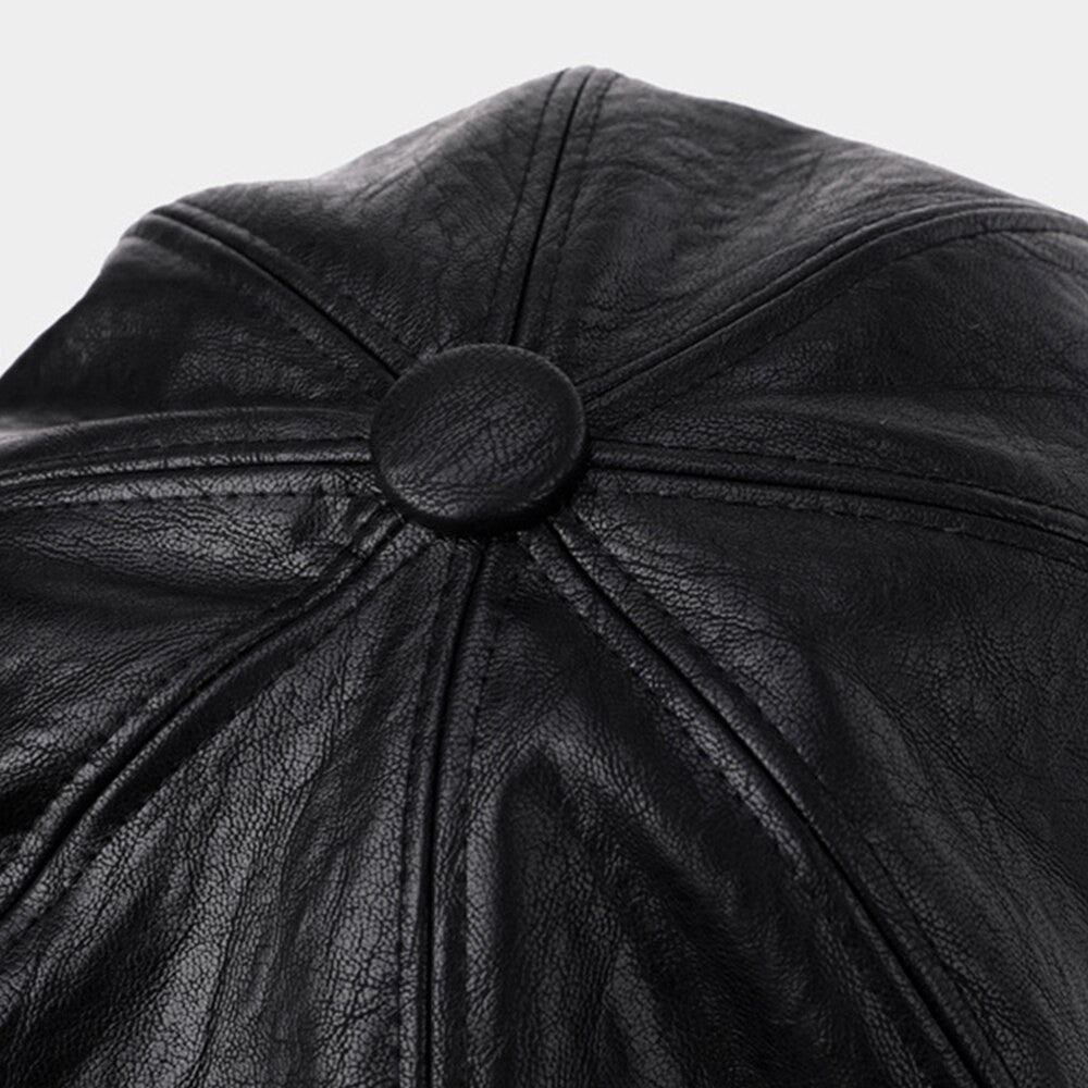 Chapéu Octagonal de Couro para Outono e Inverno Estilo Britânico Retrô Casual Boina Feminina Fofa da Moda Versátil