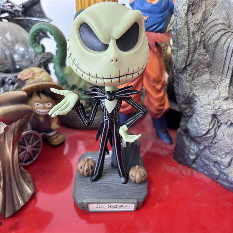 Anime Pesadelo Antes do Natal Jack Skellington Rosto Cadeira Action Figure Modelo de Mesa Ornamentos Presente de Halloween Brinquedo