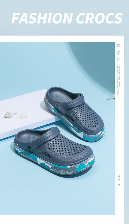 New Men's Sandals Driver Shoes EVA Light Slippers Unisex Colorful Camouflage Decoration Summer Beach Shoes Zapatos Hombre