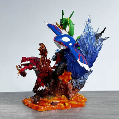 35cm/13.78in Pokemon Anime Figure Groudon Kyogre Rayquaza Action Figures Pvc Collection Model Toys for Childre Gifts
