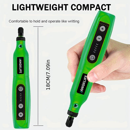 Mini Kit de Ferramentas Rotativas sem Fio, Caneta de Polimento Elétrica com 5 Velocidades e Múltiplos Acessórios Multifuncionais, Ferramenta Elétrica Recarregável USB