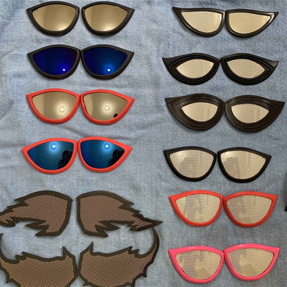 Movie Cosplay Lens Accessories For Super Bodysuit Full Mask Eyeglass Stereoscopic Color Light Halloween Carnival Party Prop Gift