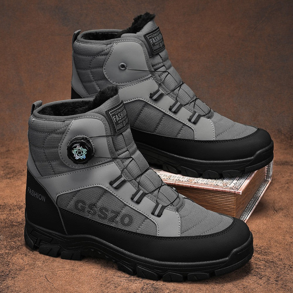 Winter New Swivel Buckle Fleece Waterproof Snow Boots Outdoor Non-slip and Wear-resistant