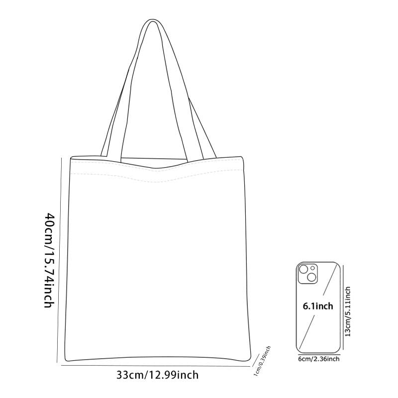 Black cat pattern printed casual handbag, reusable fashionable backpack, multifunctional handbag, canvas shopping bag