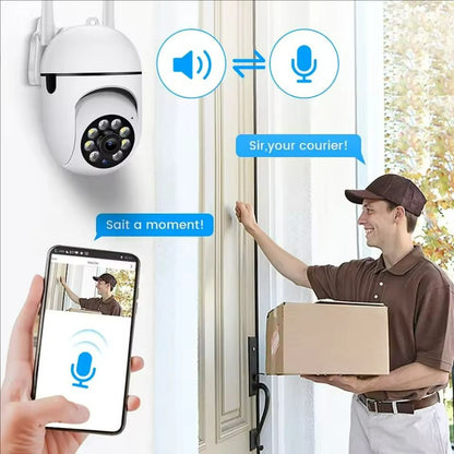 Câmera de Segurança Wifi IP Externa Sem Fio PTZ 3MP 4X Zoom Câmeras AI Rastreamento Humano Áudio Bidirecional HD Visão Noturna Colorida