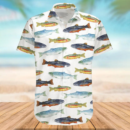 3d Fish Print Hawaiian Shirts For Men New Trend Men's Shirt Casual Unisex Clothing Summer Quick Dry Short Sleeve Shirt Tops 2024