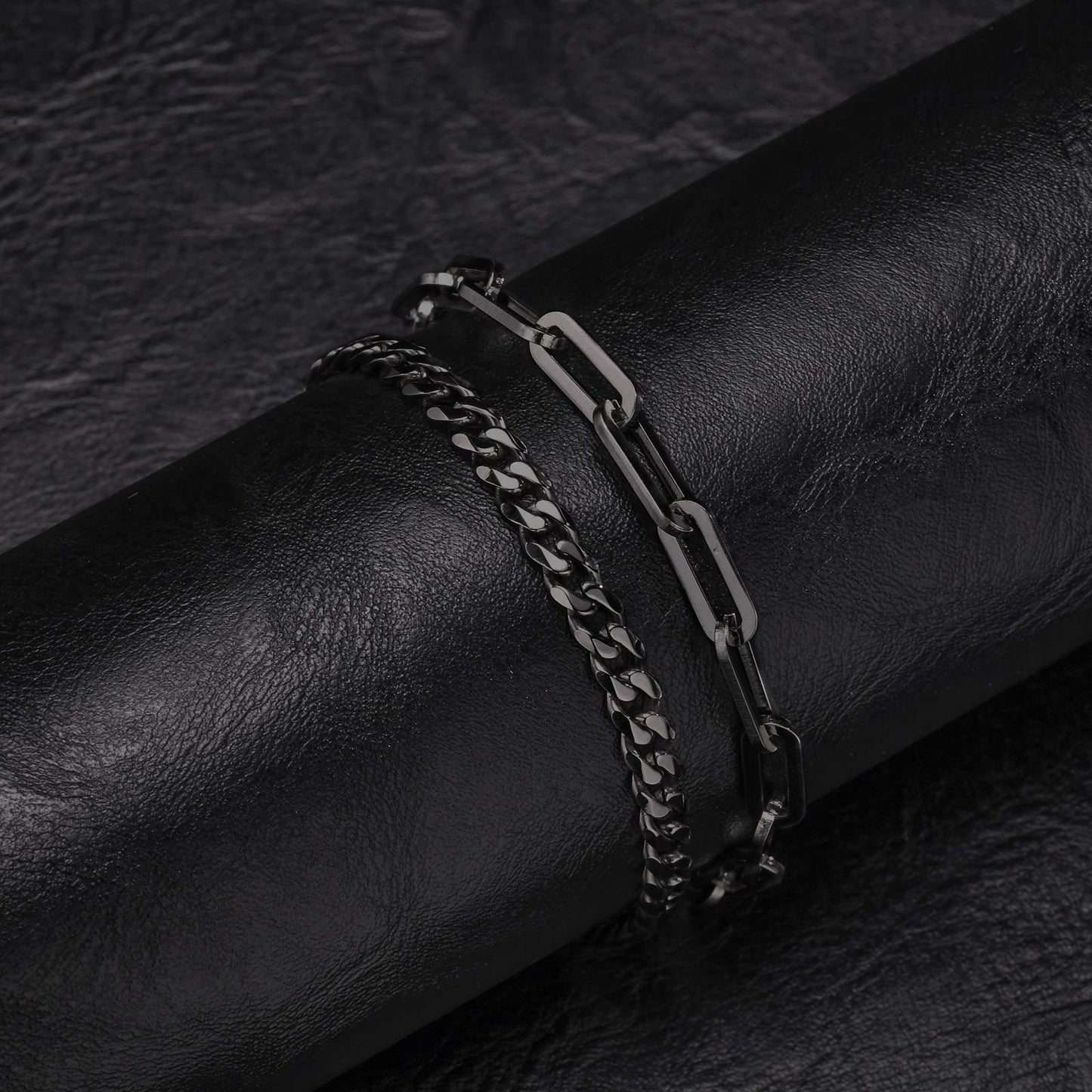 2 Pulseiras Masculinas de Corrente, Aço Inoxidável Prata Ouro Cor Preta, Corrente de Corda Torcida, Pulseira, Correntes Cubanas Modernas de Presente