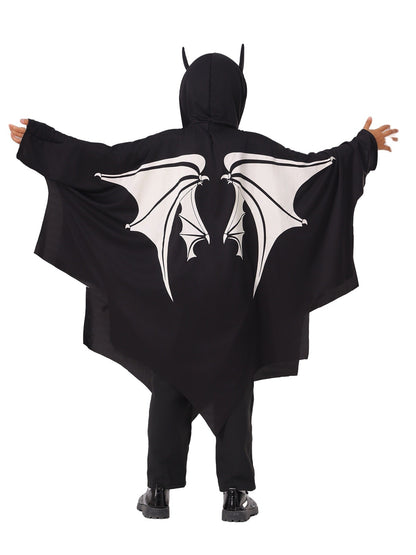 Boys Luminous Ghost Bat Cosplay Cape Horror Themed Party Outfit For Kids Halloween Costumes