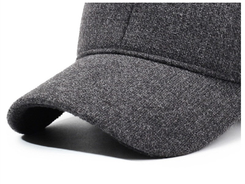 NORTHWOOD Solid Cotton Winter Baseball Cap For Men Warm Windproof Trucker Caps Ear Flap Snapback Outdoor Dad Hats Bones