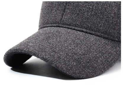 NORTHWOOD Solid Cotton Winter Baseball Cap For Men Warm Windproof Trucker Caps Ear Flap Snapback Outdoor Dad Hats Bones