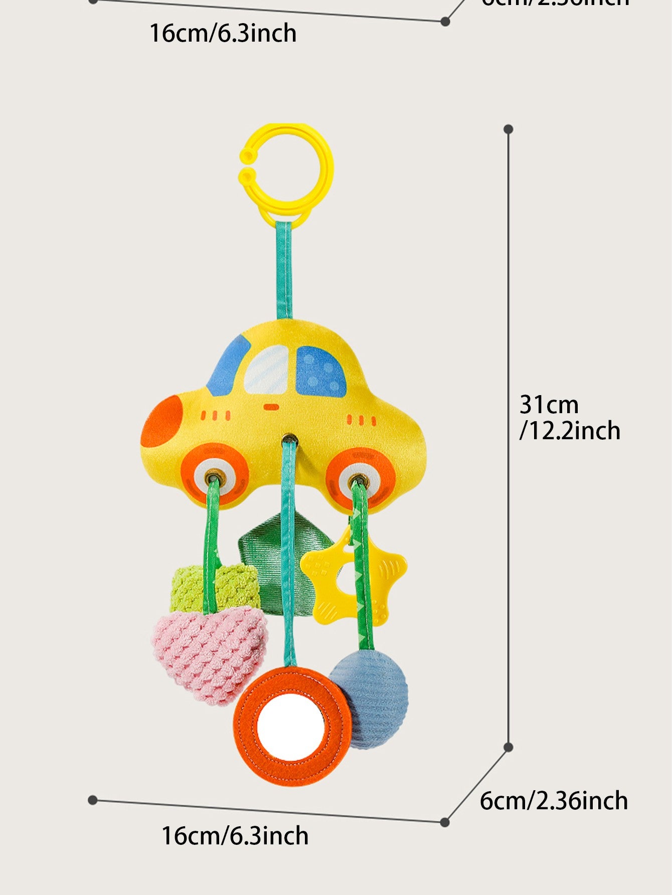 Brinquedo de sucção para carro de bebê, mamadeira, pingente de brinquedo Lala para bebê, chocalho de corda para recém-nascido, enfeite para pendurar no assento do carro, acessório calmante