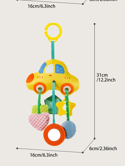 Brinquedo de sucção para carro de bebê, mamadeira, pingente de brinquedo Lala para bebê, chocalho de corda para recém-nascido, enfeite para pendurar no assento do carro, acessório calmante