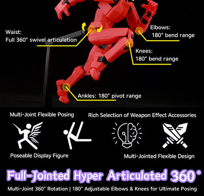 ?9L3D Lucky13 Cavaleiro Armadura Prateada Boneco Articulado Dummy13 com Arma Tripla T13 Brinquedo Colecionável Articulado Impresso em 3D Titan13?