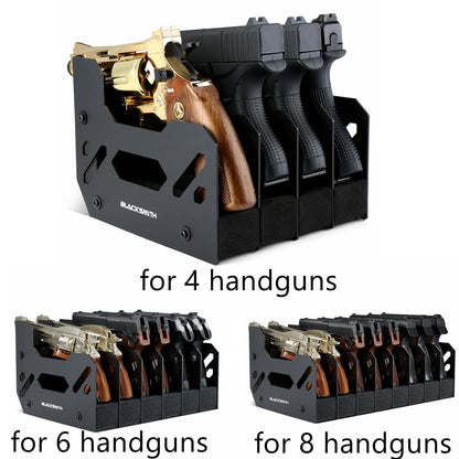 Suporte para Pistolas e Revólveres Blacksmith com 4/5/6 Compartimentos - Organizador de Armazenamento Doméstico para Economia de Espaço