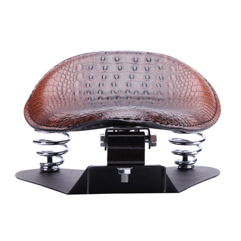 Banco Solo de Couro com Estampa de Jacaré Retrô para Motocicleta Harley Chopper Bobber Honda Yamaha Xs650 Marrom/Preto