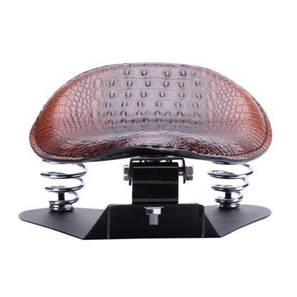 Banco Solo de Couro com Estampa de Jacaré Retrô para Motocicleta Harley Chopper Bobber Honda Yamaha Xs650 Marrom/Preto