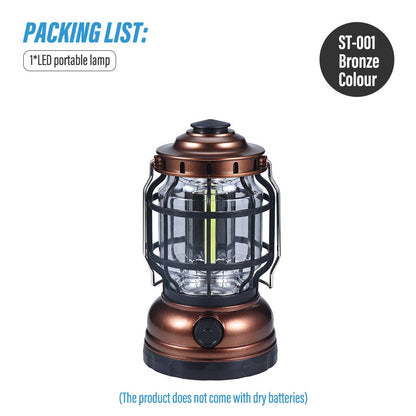 Super Bright LED Camping Light Rechargeable Flashlight Outdoor Portable Carrying Light with COB Beads and Infinitely Dimmable