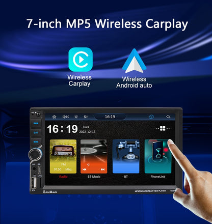 ESSGOO 7" For Carplay 2 Din Car Mp5 Radio Touch Screen Stereo FM Audio Stereo Player SD USB support BT Camera HD Mp5 Autoradio