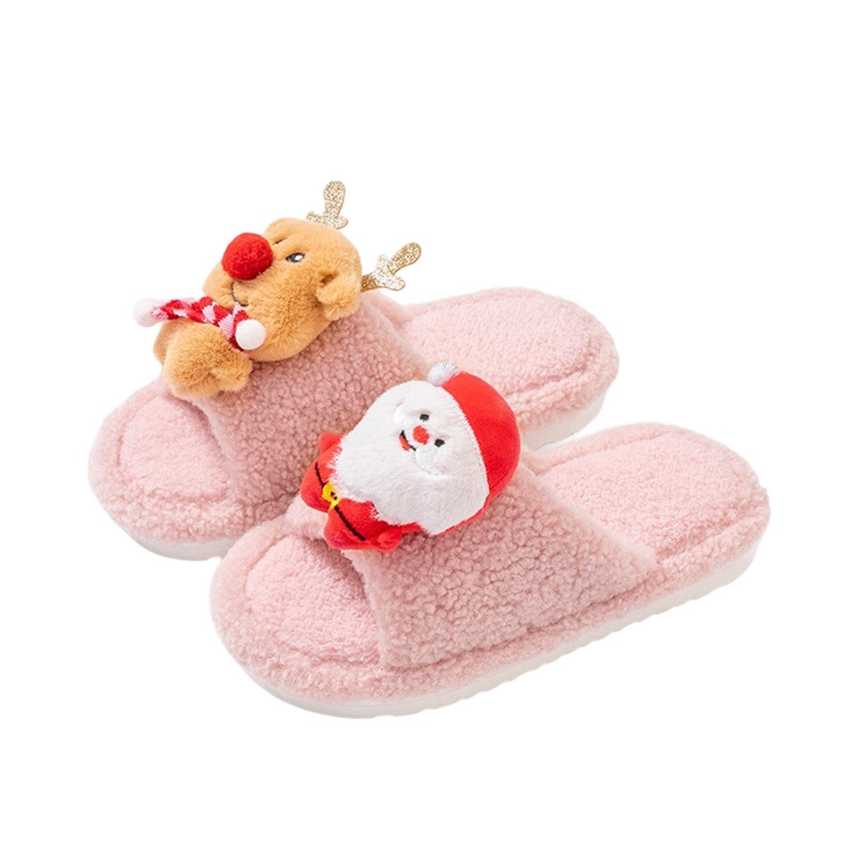 Women s Cozy Christmas Slippers with Cute 3D Cartoon Doll Design Soft Fuzzy Material and Anti-Slip Sole for Indoor Use